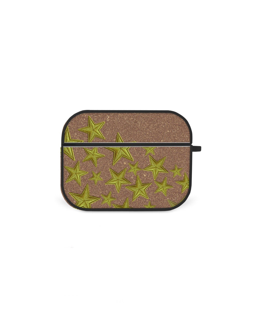 a brown and black case with a star pattern on it.