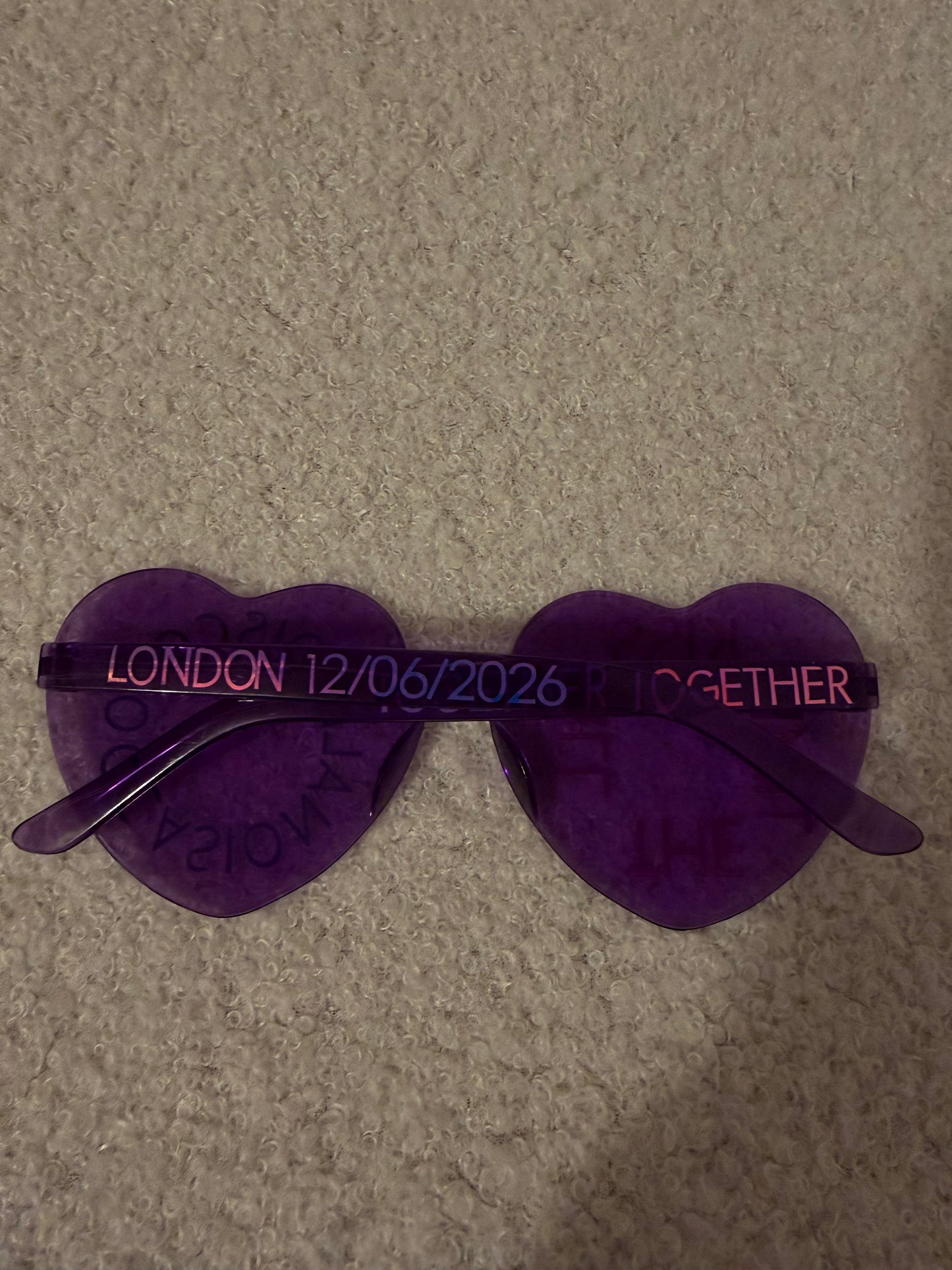 Custom Tour Heart Shaped Glasses